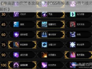 《神庙遗迹级团本攻略：老BOSS布特通关心得与技巧解析》