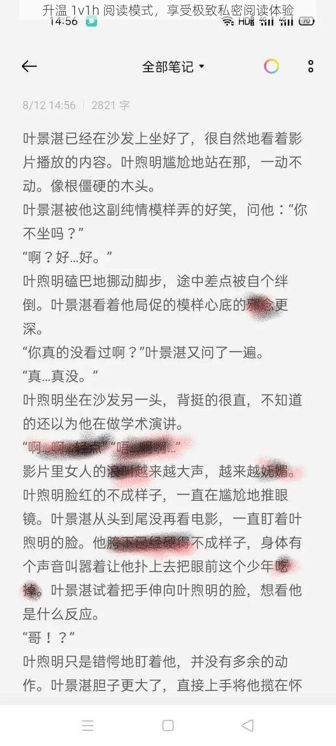 升温 1v1h 阅读模式，享受极致私密阅读体验